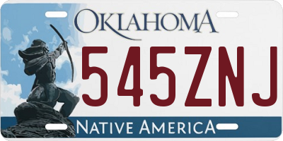 OK license plate 545ZNJ