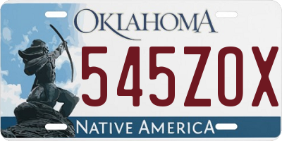 OK license plate 545ZOX