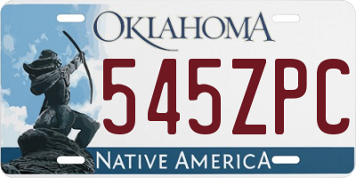 OK license plate 545ZPC