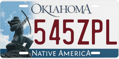 OK license plate 545ZPL