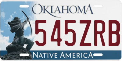 OK license plate 545ZRB