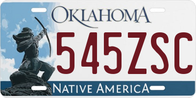 OK license plate 545ZSC