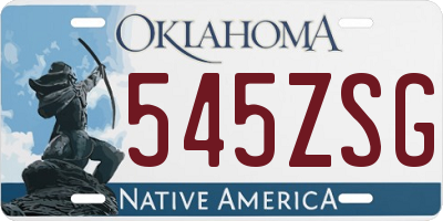 OK license plate 545ZSG