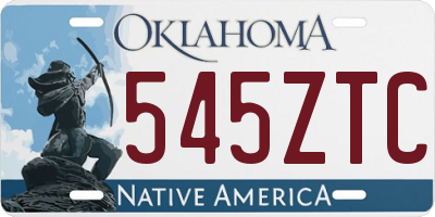 OK license plate 545ZTC