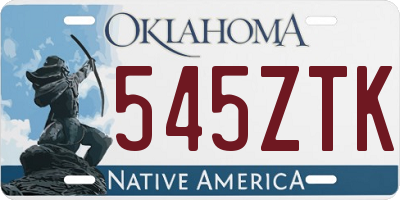 OK license plate 545ZTK