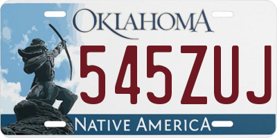 OK license plate 545ZUJ