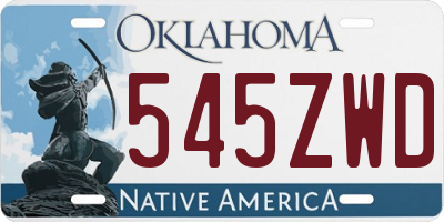 OK license plate 545ZWD