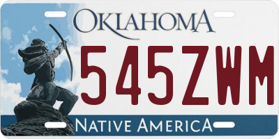 OK license plate 545ZWM
