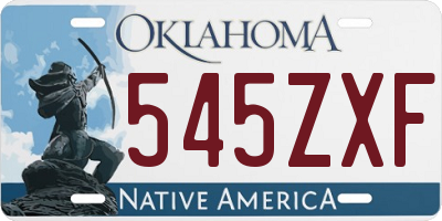 OK license plate 545ZXF