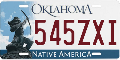 OK license plate 545ZXI