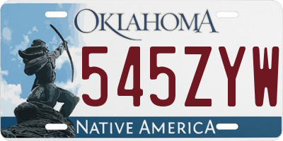 OK license plate 545ZYW