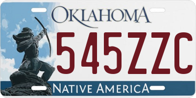 OK license plate 545ZZC