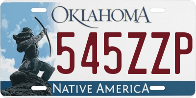 OK license plate 545ZZP