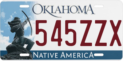 OK license plate 545ZZX