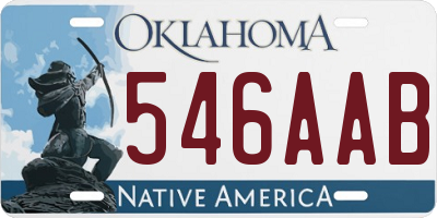 OK license plate 546AAB