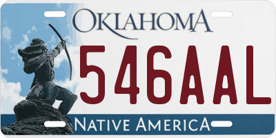 OK license plate 546AAL