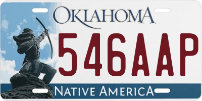 OK license plate 546AAP