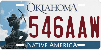 OK license plate 546AAW