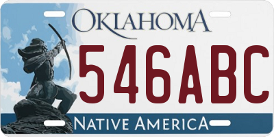 OK license plate 546ABC