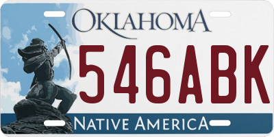 OK license plate 546ABK