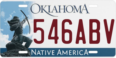 OK license plate 546ABV