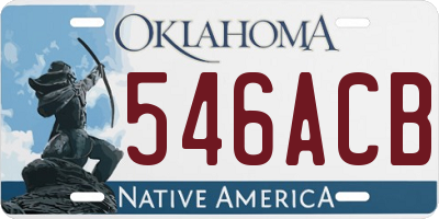 OK license plate 546ACB