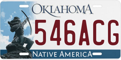 OK license plate 546ACG