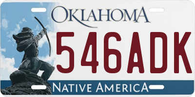 OK license plate 546ADK