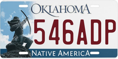 OK license plate 546ADP