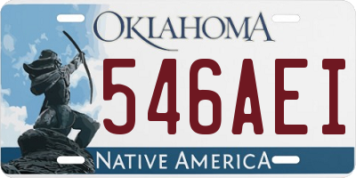 OK license plate 546AEI