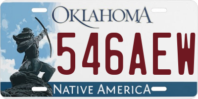 OK license plate 546AEW