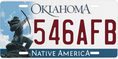 OK license plate 546AFB