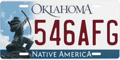 OK license plate 546AFG