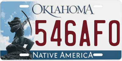 OK license plate 546AFO