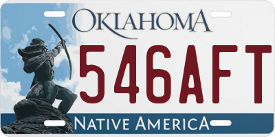 OK license plate 546AFT