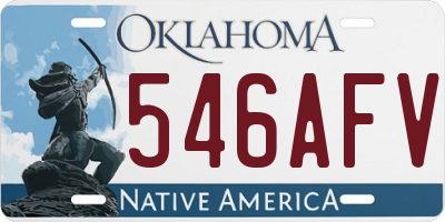 OK license plate 546AFV