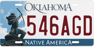 OK license plate 546AGD