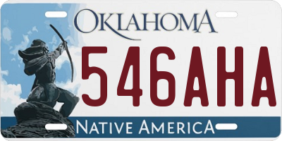 OK license plate 546AHA