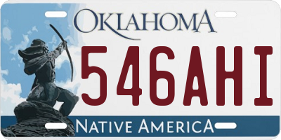 OK license plate 546AHI