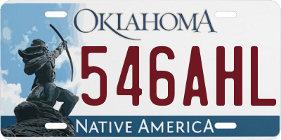 OK license plate 546AHL