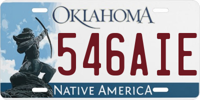 OK license plate 546AIE