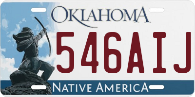 OK license plate 546AIJ