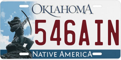 OK license plate 546AIN