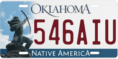 OK license plate 546AIU