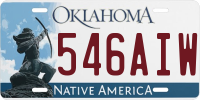 OK license plate 546AIW
