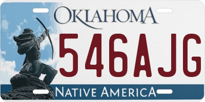 OK license plate 546AJG