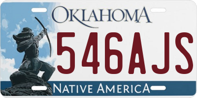 OK license plate 546AJS