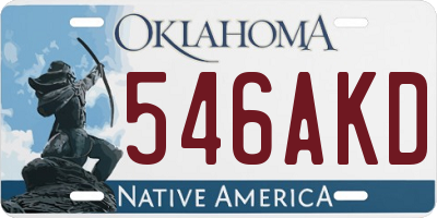 OK license plate 546AKD