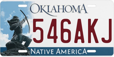 OK license plate 546AKJ