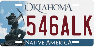 OK license plate 546ALK